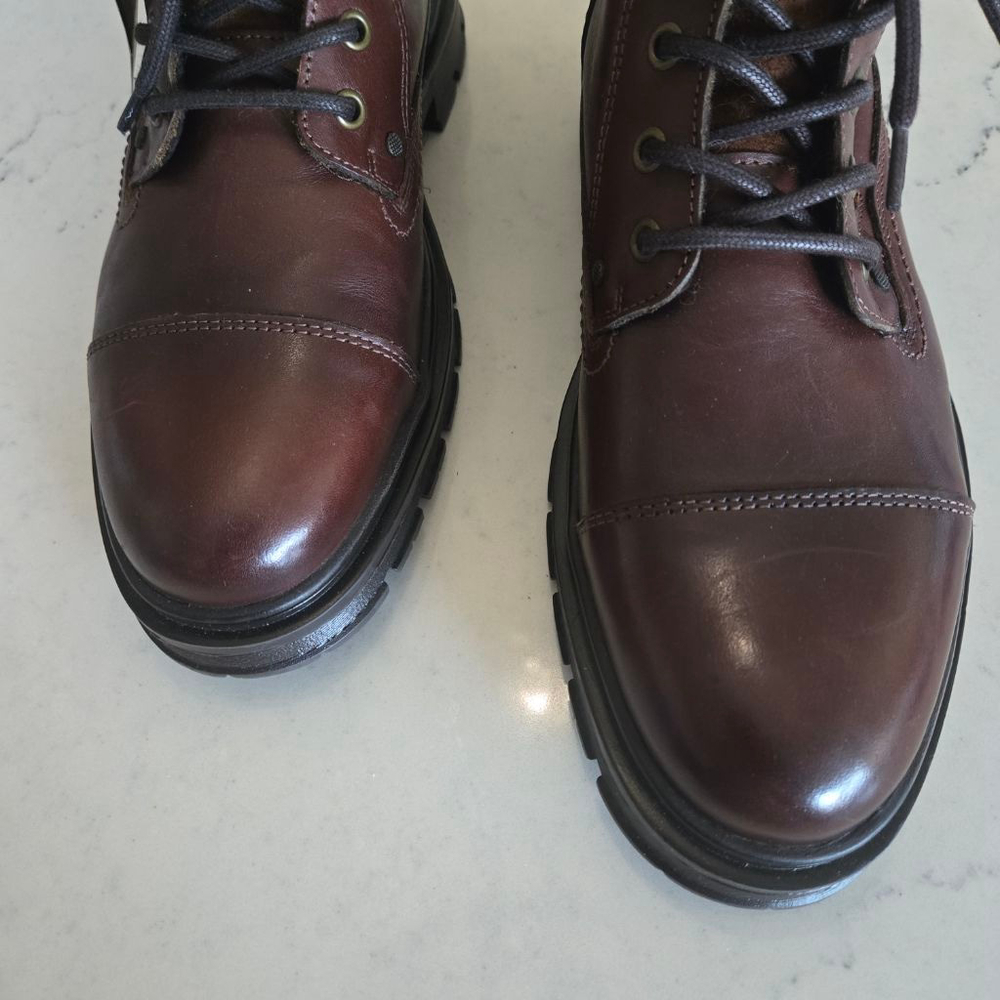 Men's BOOTLEGGER Brown Leather Moto Boots Size US 10/EU 43 Made in Portugal - Picture 3 of 13